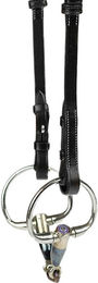PS of Sweden Backenstücke French Hook mit Cradles in Schwarz mit weißen Kontrastnähten für Ponys aus Leder – Bild 1 von 1