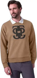 Produktbild von PS of Sweden Carl Monogram Pullover für Herren aus Bio-Baumwolle in Braun und Beige Größe XL