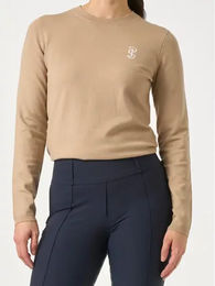 Produktbild von PS of Sweden Damen Pullover mit Rundhalsausschnitt aus Wolle in Beige Größe S