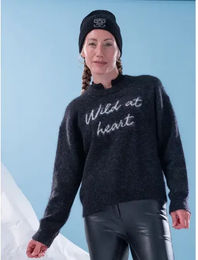 Produktbild von PS of Sweden Damen Pullover Quote Mohair Mix in Grau oder Schwarz Größe XL