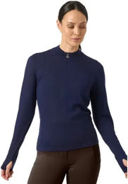 Produktbild von PS of Sweden Erin Equimerino Damen Pullover mit 1/2 Reißverschluss aus Wolle in Blau Größe L