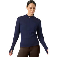 Produktbild von PS of Sweden Erin Equimerino Damen Pullover mit 1/2 Reißverschluss aus Wolle in Blau Größe L