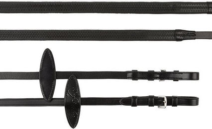 PS of Sweden Gummizügel mit Martingalstopper Schwarz Full – Bild 1 von 2