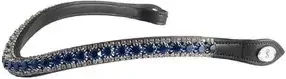 PS of Sweden Luxe Stirnband für Pferde aus Leder in Schwarz und Blau – Bild 1 von 1
