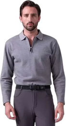 Produktbild von PS of Sweden Oliver Reitshirt mit langen Ärmeln für Herren in Grau Grösse XS
