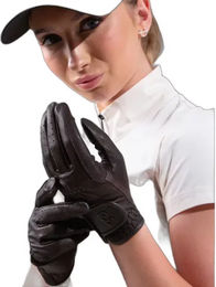PS of Sweden Reithandschuhe aus Leder für Damen in Schwarz und Braun Größe 6,5 – Bild 1 von 5