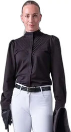 Produktbild von PS of Sweden Reitshirt Tindra Tuxedo Damen Langarm Schwarz Baumwolle Größe L