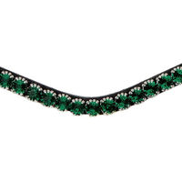 Produktbild von PS of Sweden Stirnband Sleek Emerald aus Leder mit Druckknöpfen Braun Grün Full