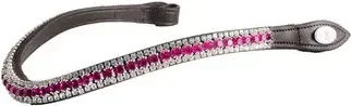 PS of Sweden Stirnband The Original Delight Hibiscus aus Leder in Rosa und Braun für Vollblut Pferde – Bild 1 von 1