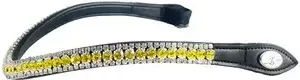 PS of Sweden Stirnband The Original Delight Sunburst Schwarz Gelb Leder für Pferde – Bild 1 von 1