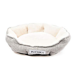 PUCHIKA Hundebett für große Hunde aus Baumwolle in Weißgrau 70 x 65 cm – Bild 1 von 3