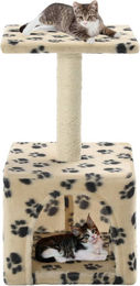 PUEAZU Katzen-Kratzbaum aus Sisal mit Pfoten-Aufdruck in Beige 55 cm – Bild 1 von 1