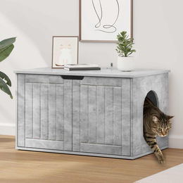 PUEAZU Katzenhaus aus Beton und Holzwerkstoff 85 x 55 x 50,5 cm – Bild 1 von 1