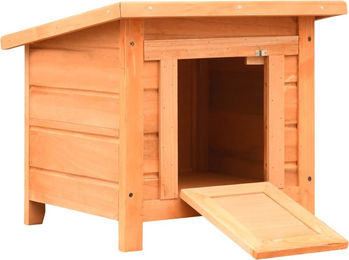 PUEAZU Katzenhaus aus Kiefernholz und Tannenholz 50x46x43,5 cm – Bild 1 von 1