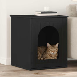 PUEAZU Katzenhaus Schwarz aus Holzwerkstoff 53 x 52 x 62 cm – Bild 1 von 1