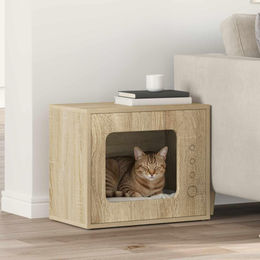 PUEAZU Katzenhaus Sonoma-Eiche aus Holzwerkstoff 51 x 30 x 42,5 cm – Bild 1 von 1