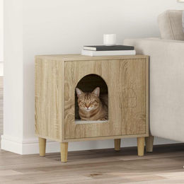 PUEAZU Katzenhaus Sonoma-Eiche aus Holzwerkstoff 51 x 30 x 52 cm – Bild 1 von 1