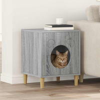Produktbild von PUEAZU Katzenhaus Sonoma-Grau aus Holzwerkstoff 42,5 x 40 x 53 cm