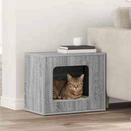 PUEAZU Katzenhaus Sonoma-Grau aus Holzwerkstoff 51 x 30 x 42,5 cm – Bild 1 von 1