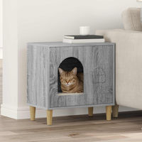 Produktbild von PUEAZU Katzenhaus Sonoma-Grau aus Holzwerkstoff 51 x 30 x 52 cm
