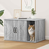 Produktbild von PUEAZU Katzenhaus Sonoma-Grau aus Holzwerkstoff 85 x 55 x 50,5 cm