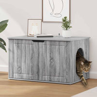 Produktbild von PUEAZU Katzenhaus Sonoma-Grau aus Holzwerkstoff 85 x 55 x 50,5 cm
