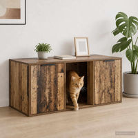 Produktbild von PUEAZU Katzenkiste Möbel aus Altholz mit Kratzbäumen 100 x 49 x 45 cm