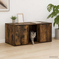 Produktbild von PUEAZU Katzenkiste Möbel in Räuchereiche aus Holzwerkstoff 100 x 49 x 45 cm