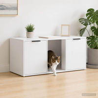 Produktbild von PUEAZU Katzenkiste Möbel Weiß 100 x 49 x 45 cm aus Holzwerkstoff