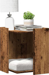 PUEAZU Katzenklo in Altholz-Optik aus Holzwerkstoff 42x42x51 cm – Bild 1 von 1