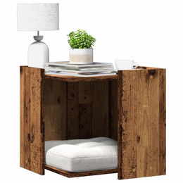 PUEAZU Katzenklo in Altholz-Optik aus Holzwerkstoff 53x53x51 cm – Bild 1 von 1