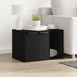 PUEAZU Katzentoilettengehäuse Schwarze Eiche 60 x 40 x 40 cm aus Holzwerkstoff – Bild 1 von 1