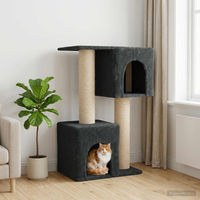 Produktbild von PUEAZU Kratzbaum für Katzen mit Sisal-Kratzsäulen Dunkelgrau 114 cm