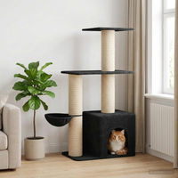 Produktbild von PUEAZU Kratzbaum für Katzen mit Sisal-Kratzsäulen Dunkelgrau 133 cm