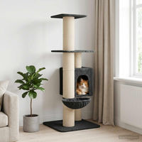 Produktbild von PUEAZU Kratzbaum für Katzen mit Sisal-Kratzsäulen Dunkelgrau 137 cm