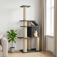 Produktbild von PUEAZU Kratzbaum für Katzen mit Sisal-Kratzsäulen Dunkelgrau 183 cm