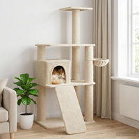 Produktbild von PUEAZU Kratzbaum für Katzen mit Sisal-Kratzsäulen in Creme 173 cm
