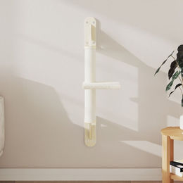 PUEAZU Kratzbaum mit Kratzsäule zur Wandmontage Creme 85,5 cm – Bild 1 von 1