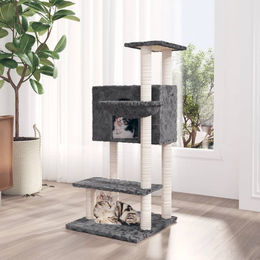 PUEAZU Kratzbaum mit Sisal-Kratzsäulen Dunkelgrau 108,5 cm – Bild 1 von 1