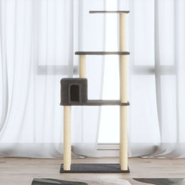 PUEAZU Kratzbaum mit Sisal-Kratzsäulen Dunkelgrau 147 cm – Bild 1 von 1