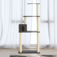 Produktbild von PUEAZU Kratzbaum mit Sisal-Kratzsäulen Dunkelgrau 147 cm