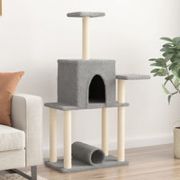 Produktbild von PUEAZU Kratzbaum mit Sisal-Kratzsäulen Hellgrau 122 cm