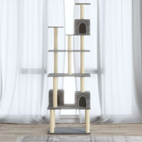 Produktbild von PUEAZU Kratzbaum mit Sisal-Kratzsäulen Hellgrau 188 cm