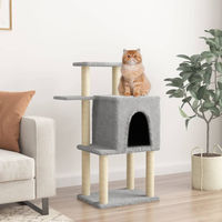 Produktbild von PUEAZU Kratzbaum mit Sisal-Kratzsäulen Hellgrau 97 cm