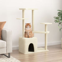 Produktbild von PUEAZU Kratzbaum mit Sisal-Kratzsäulen in Creme 107,5 cm