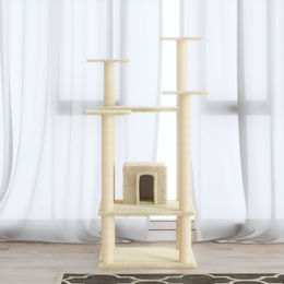 PUEAZU Kratzbaum mit Sisal-Kratzsäulen in Creme 110 cm – Bild 1 von 1