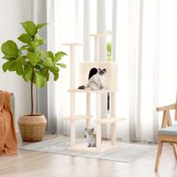 Produktbild von PUEAZU Kratzbaum mit Sisal-Kratzsäulen in Creme 144,5 cm