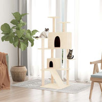 Produktbild von PUEAZU Kratzbaum mit Sisal-Kratzsäulen in Creme 153 cm