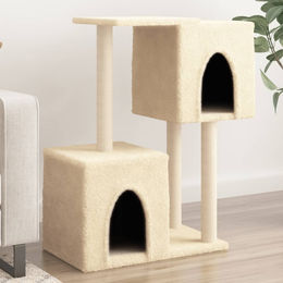 PUEAZU Kratzbaum mit Sisal-Kratzsäulen in Creme 86 cm – Bild 1 von 1
