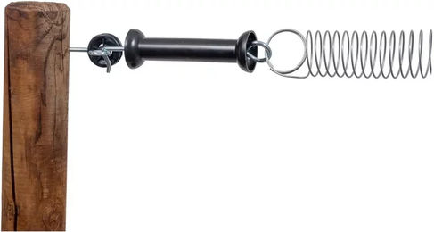 Produktbild von Pulsara Federbelastete Trennbarriere Hundegitter mit Ringisolator und Verankerung für Hund Katze Kaninchen Frettchen Schwarz Silber